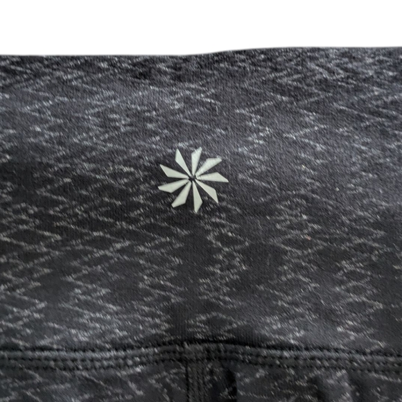 Athleta Salutation High Rise 7/8 Length Black Gray Zig Zag Textured Leggings S - Picture 6 of 16